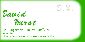 david wurst business card